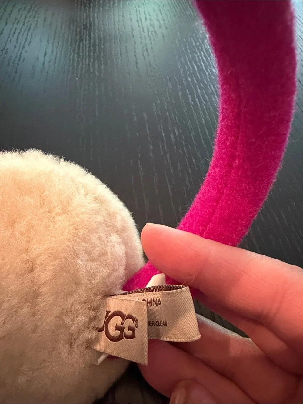 Ugg Pink Bow Kids Ear Muffs - Plush Winter Headband